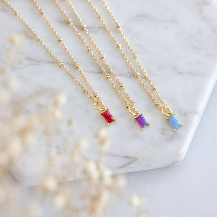 Opal Birthstone Necklace ~ Each Month