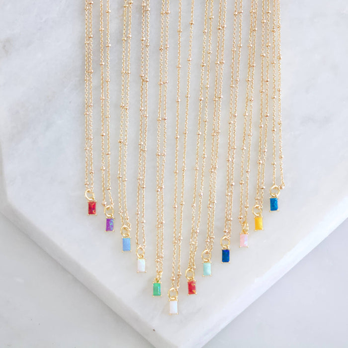 Opal Birthstone Necklace ~ Each Month