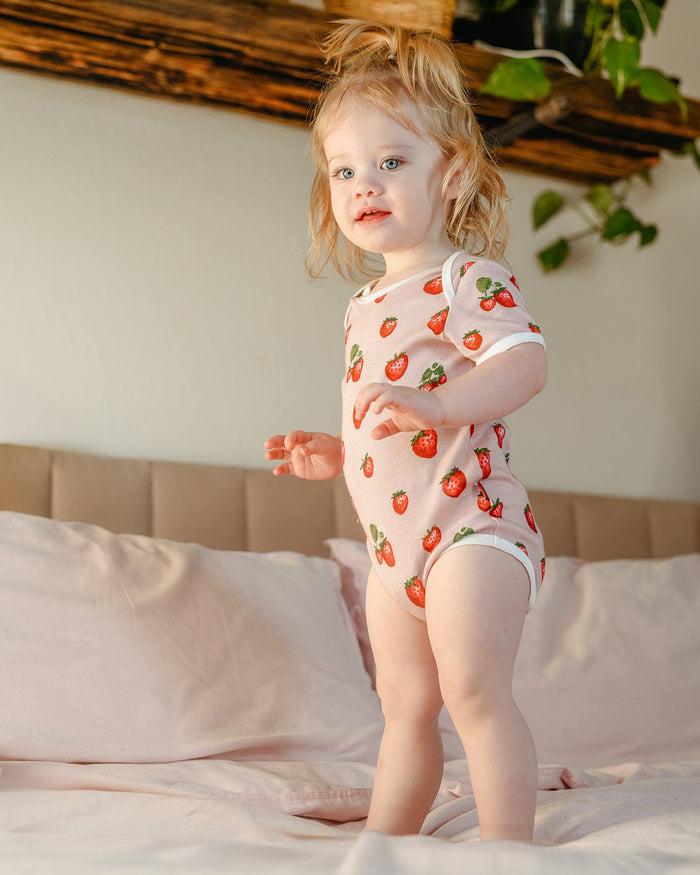 Organic Baby One Piece ~ Strawberry