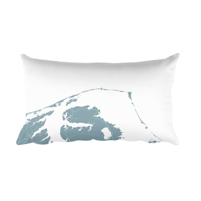 Outer Banks NC black and white throw pillow with city map print 18x18 Black