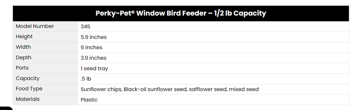Perky-Pet® Window Bird Feeder