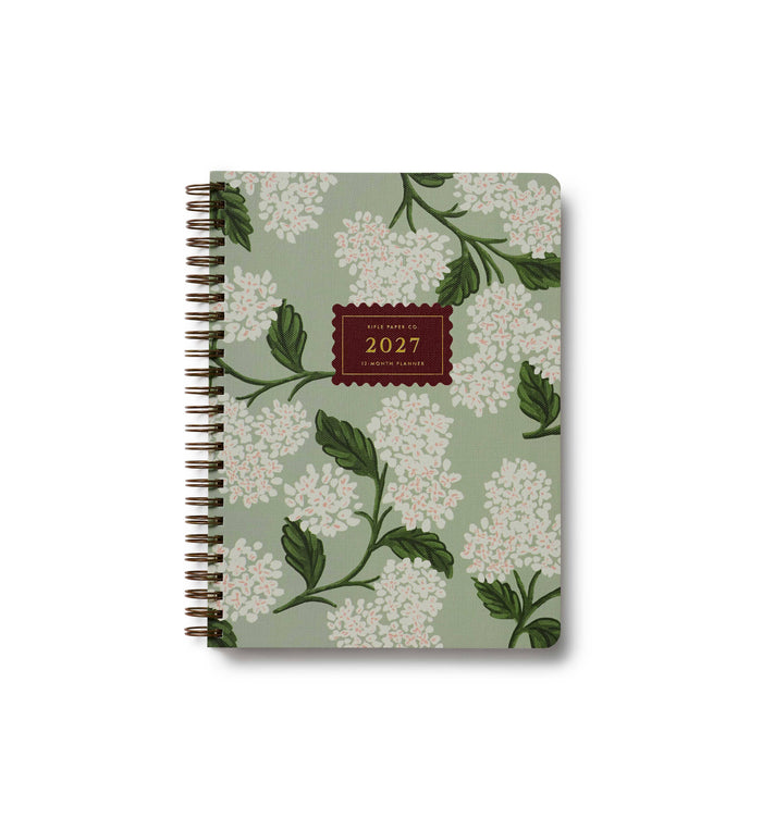 Rifle Paper Co. 2027 Sage Hydrangea 12-Month Softcover Spiral Planner