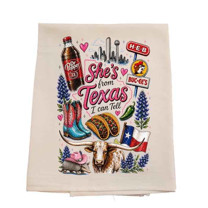 She's From Texas Tea Towel