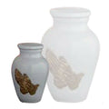 Small/Keepsake 4 Cubic Inch Classic White Praying Hands Funeral Cremation Urn