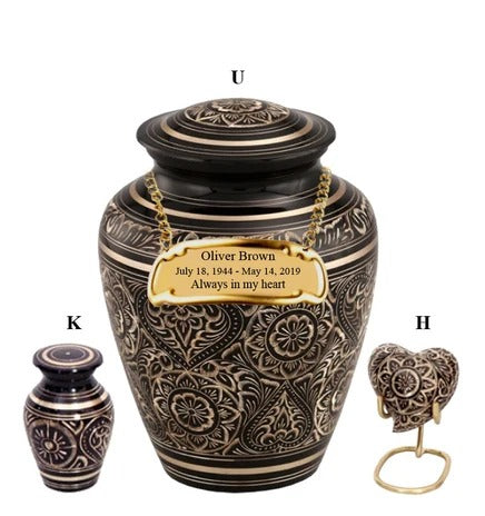 Small/Keepsake 4 Cubic Inch  Golden Aura Royal Brass Funeral Cremation for Ashes
