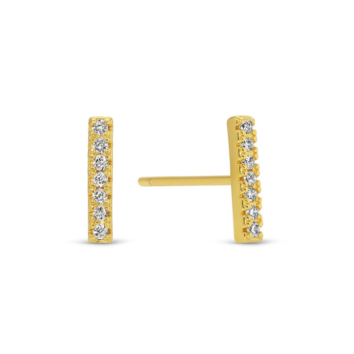 Splendid Iris ~ Pavé Bar Studs ~ 2 Styles