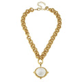 Susan Shaw ~ Gold Chain Necklace with Cotton Pearl