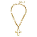 Susan Shaw ~ Gold Open Cross Necklace