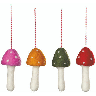 Toadstool felt ornament