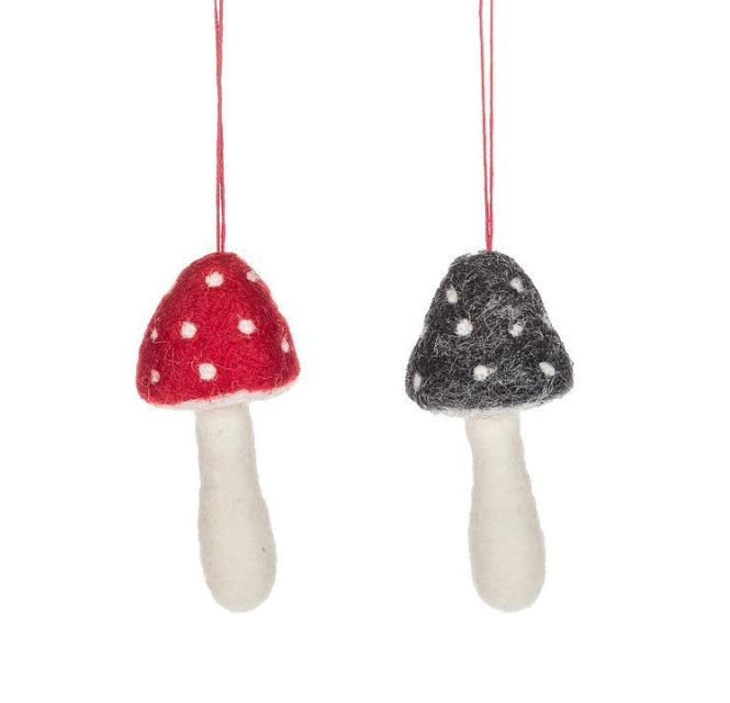 Toadstool felt ornament