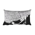 Toronto black and white throw pillow with city map print 12x20
