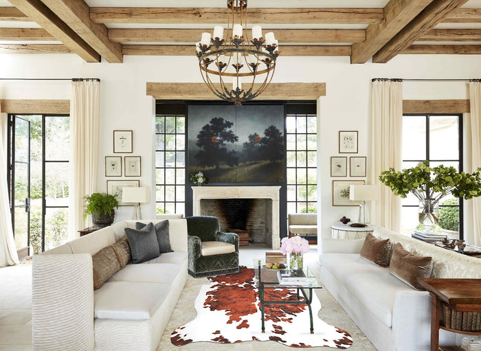 Tricolor Large European Cowhide Rug 6'2"H x 5'1"W #A26867 by Hudson Hides