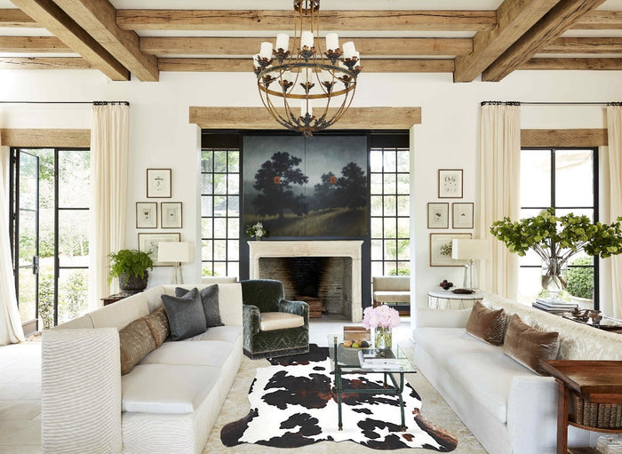 Tricolor X-Large European Cowhide Rug 6'10"H x 6'1"W #A26865 by Hudson Hides
