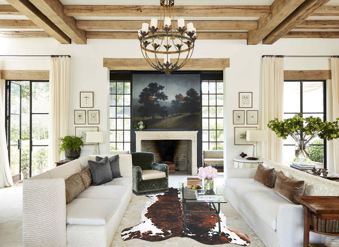 Tricolor X-Large European Cowhide Rug 7'0"H x 6'0"W #A26862 by Hudson Hides
