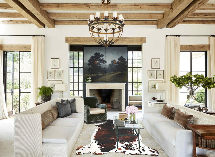 Tricolor X-Large European Cowhide Rug 7'0"H x 6'1"W #A26663 by Hudson Hides