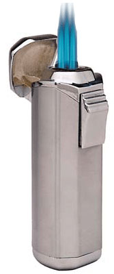 Trio Triple Torch Cigar Lighter - Satin Gunmetal