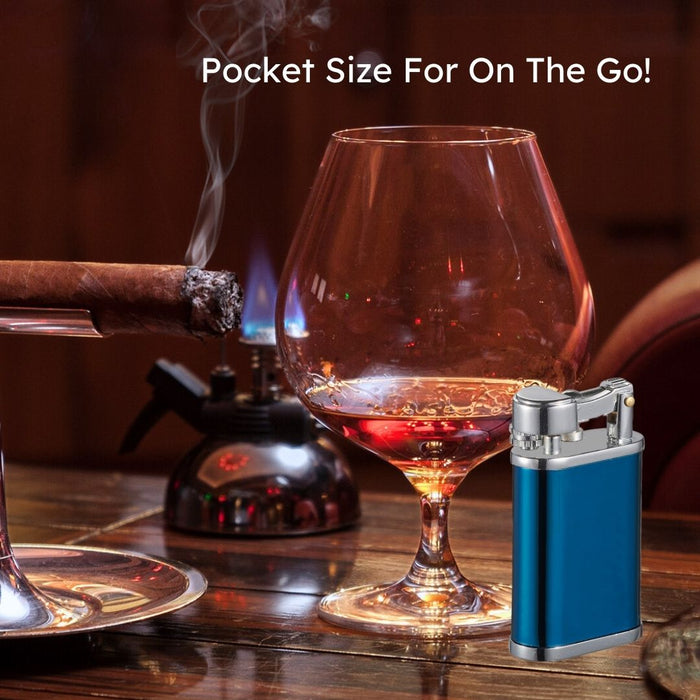 Visol Elegance Blue Soft Flame Flint Lighter