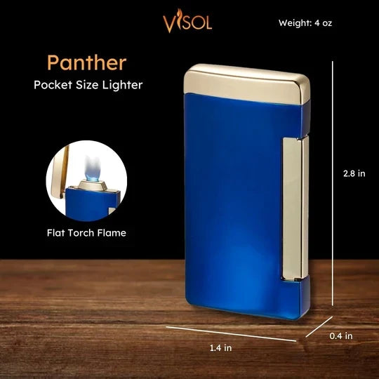 Visol Panther Flat Flame Cigar Lighter – Personalized Sports Engraving