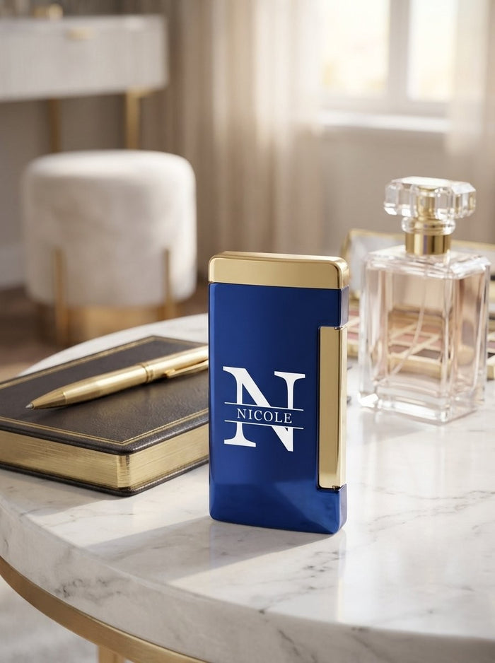 Visol Panther Flat Flame Lighter – Personalized Initial Engraving