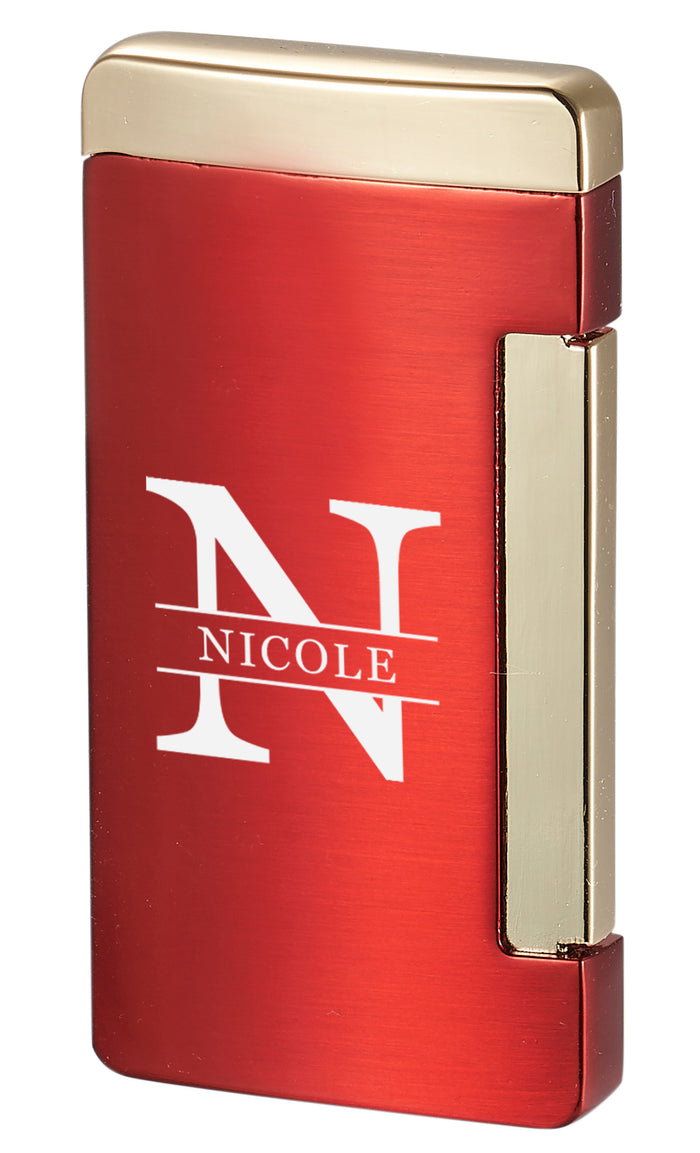 Visol Panther Flat Flame Lighter – Personalized Initial Engraving