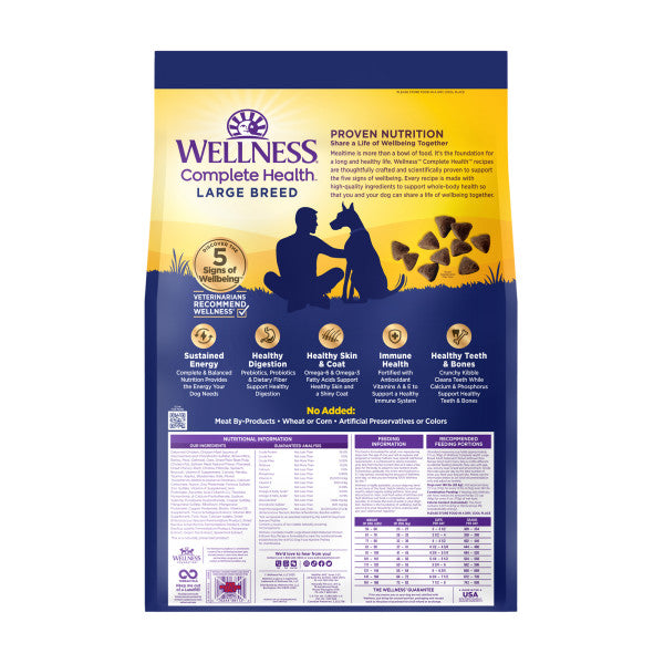 Wellness Complete Health Grained Large Breed Chicken & Rice Dry Dog Food