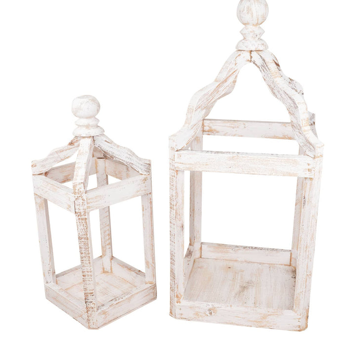 White Wooden Farmhouse Lanterns ~ Various Sizes