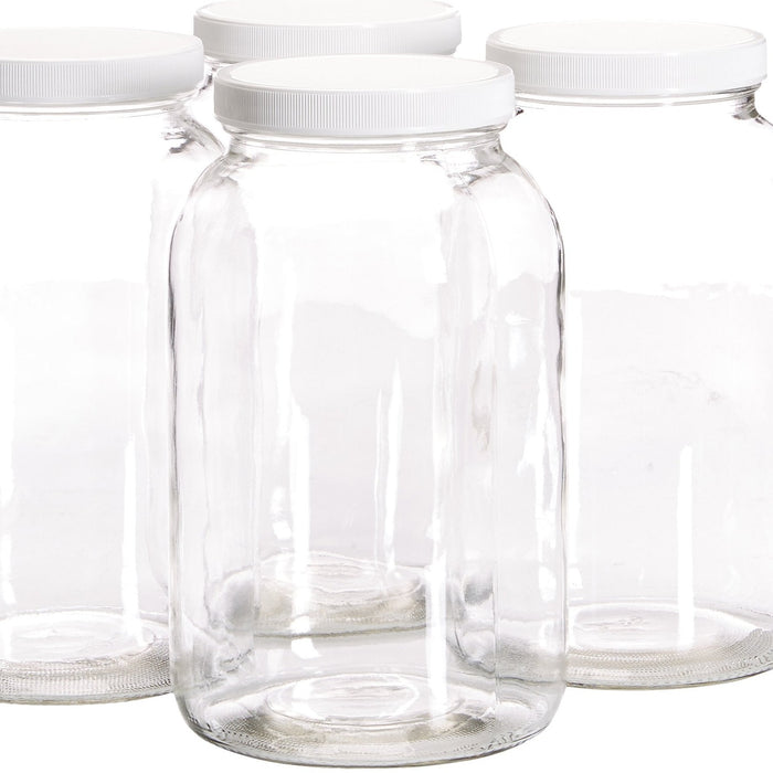 Wide-Mouth Glass Jars with Plastic Lid