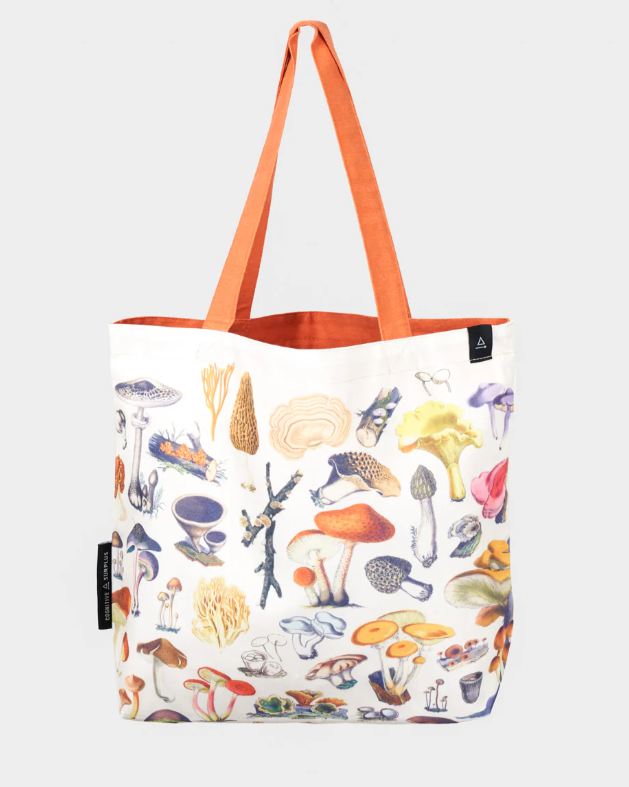 Woodland Mushrooms Canvas Shoulder Tote