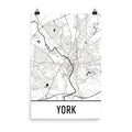 York England Street Map Poster White