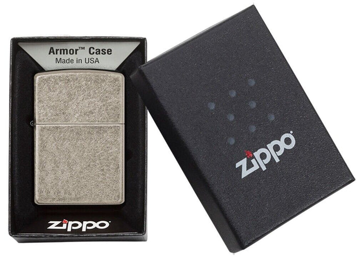 Zippo Armor Antique Silver Plate 28973