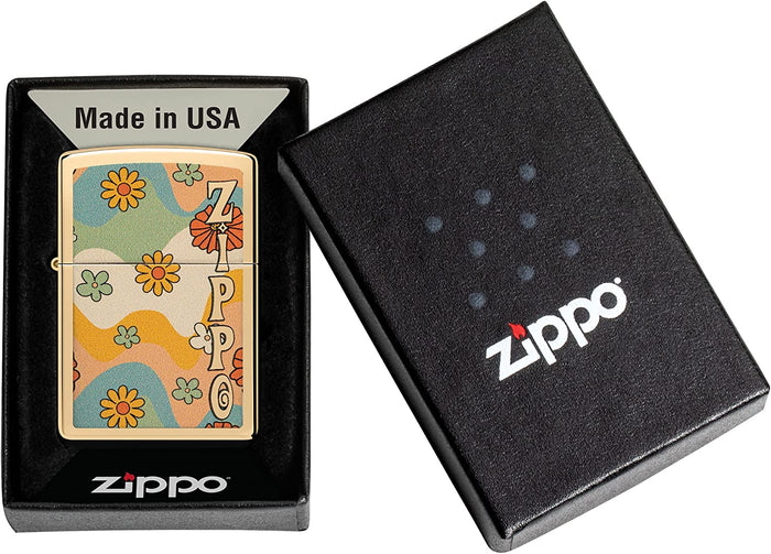 Zippo Flower Power Design High Polish Brass 48503