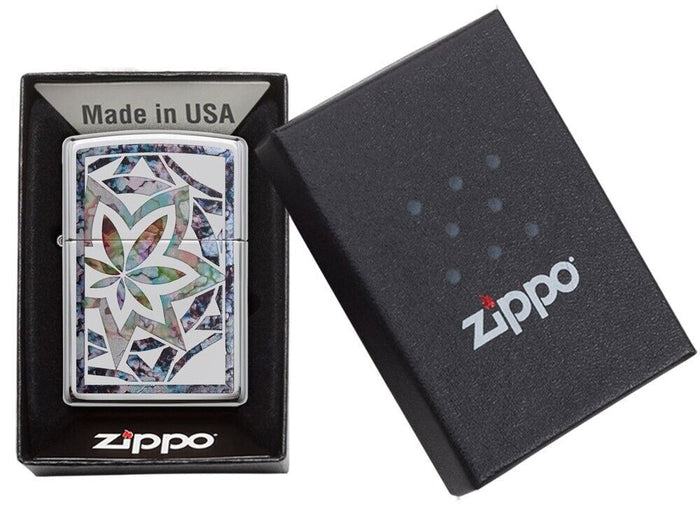 Zippo Fusion Leaf High Polish Chrome 29727