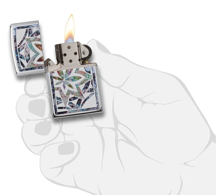 Zippo Fusion Leaf High Polish Chrome 29727