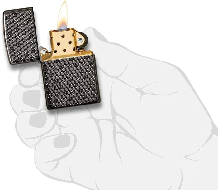 Zippo Hexagon Design Black Ice Hexagon 49021