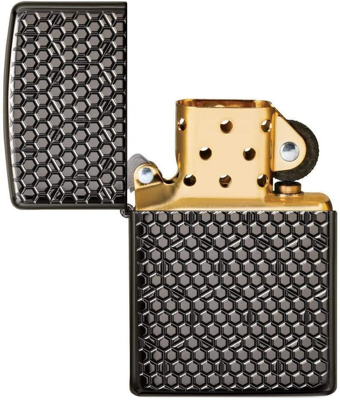 Zippo Hexagon Design Black Ice Hexagon 49021