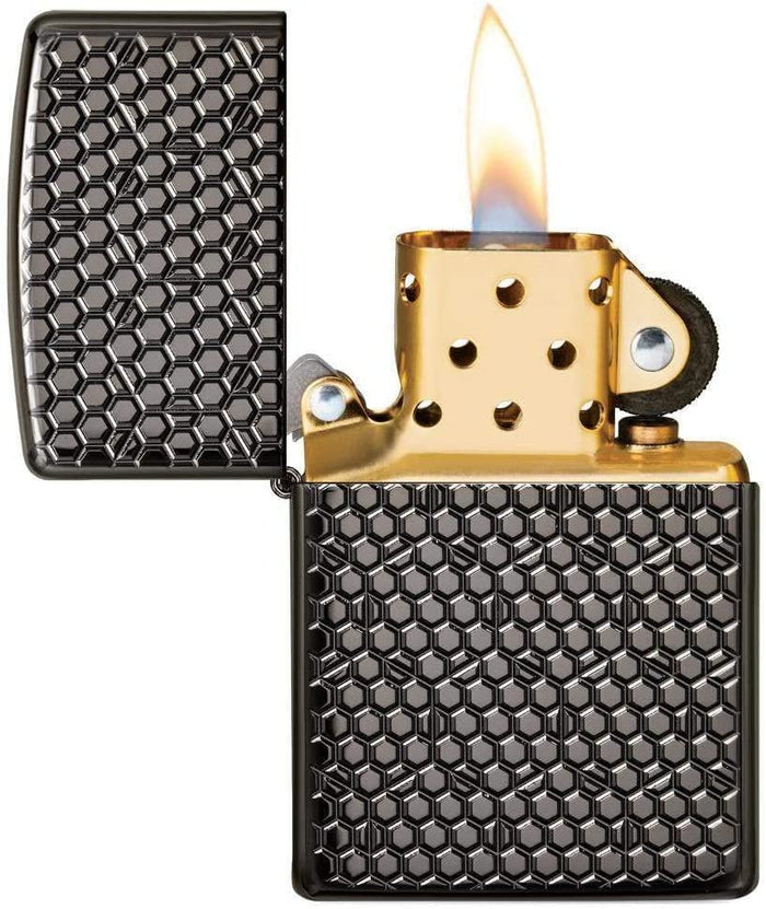 Zippo Hexagon Design Black Ice Hexagon 49021